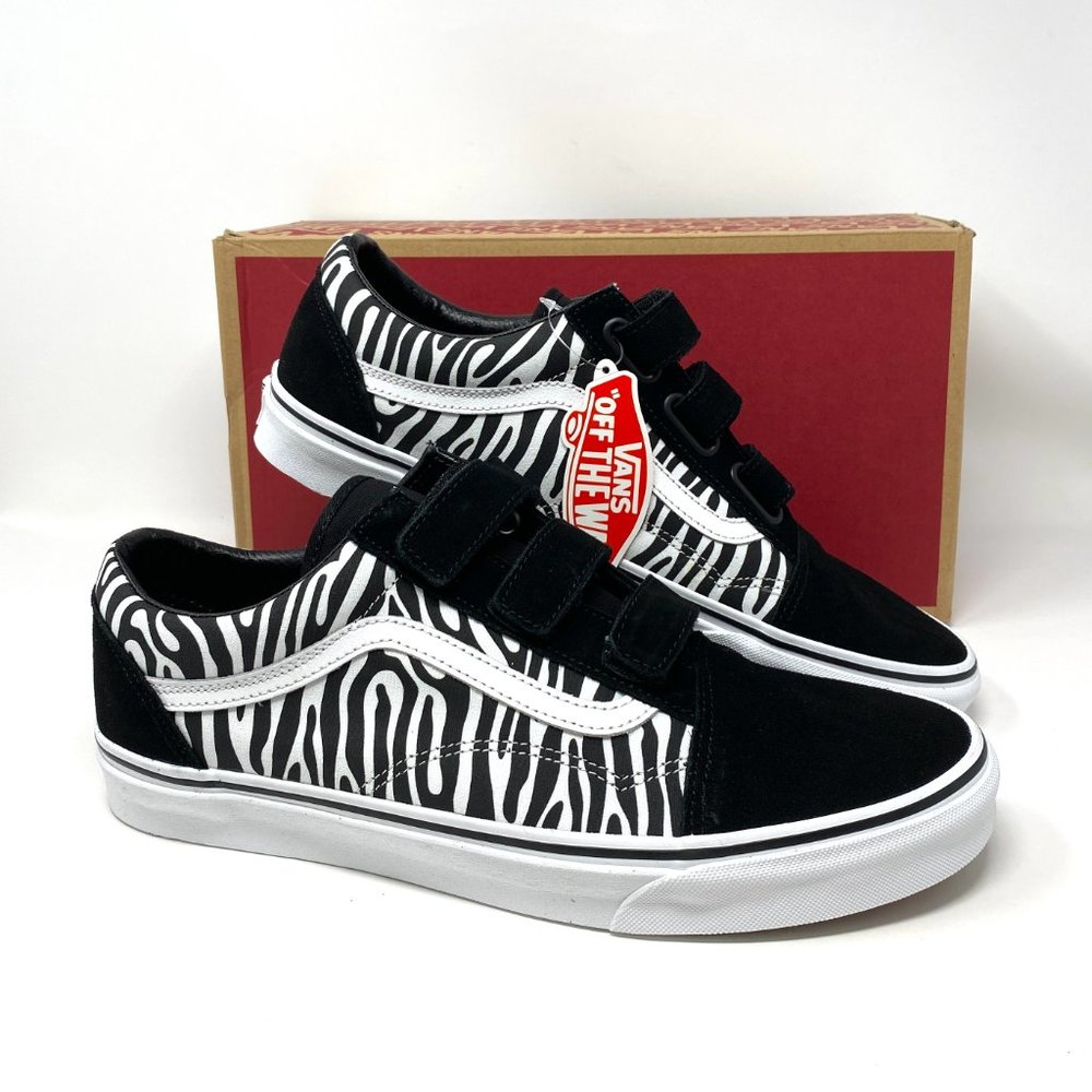 VANS Old Skool V Zebra Black Suede Canvas Sneakers Shoes Womens Size VN0A3D296DB - Picture 9 of 12
